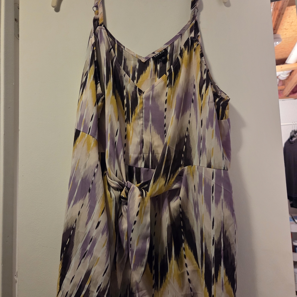 Torrid Purple and Yellow Abstract Dress